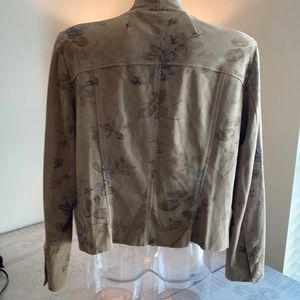 KUT Faux Suede Jacket with feminine botonical accents
